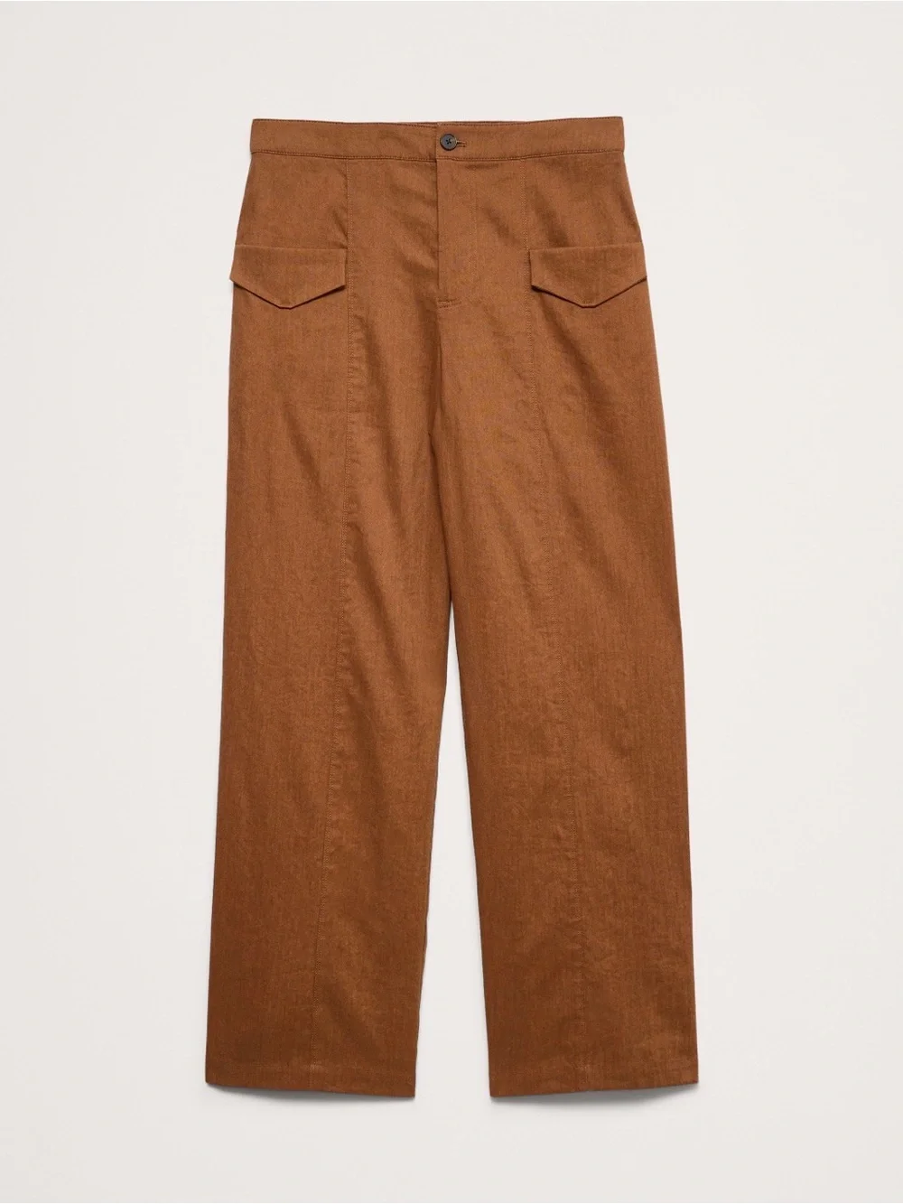 NWT Banana Republic High Rise Straight Utility Linen Viscose Cinnamon Pant Sz 4